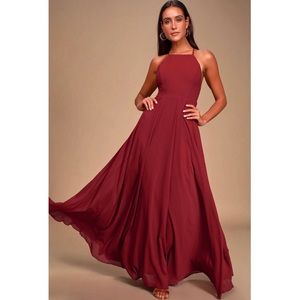 LULUS - Mythical Kind of Love Wine Red Maxi Dress - Size S